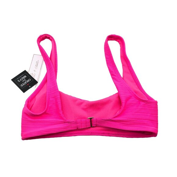 Salt + Cove Womens Pink Ribbed Bikini Swim Top Size S - Picture 4 of 6